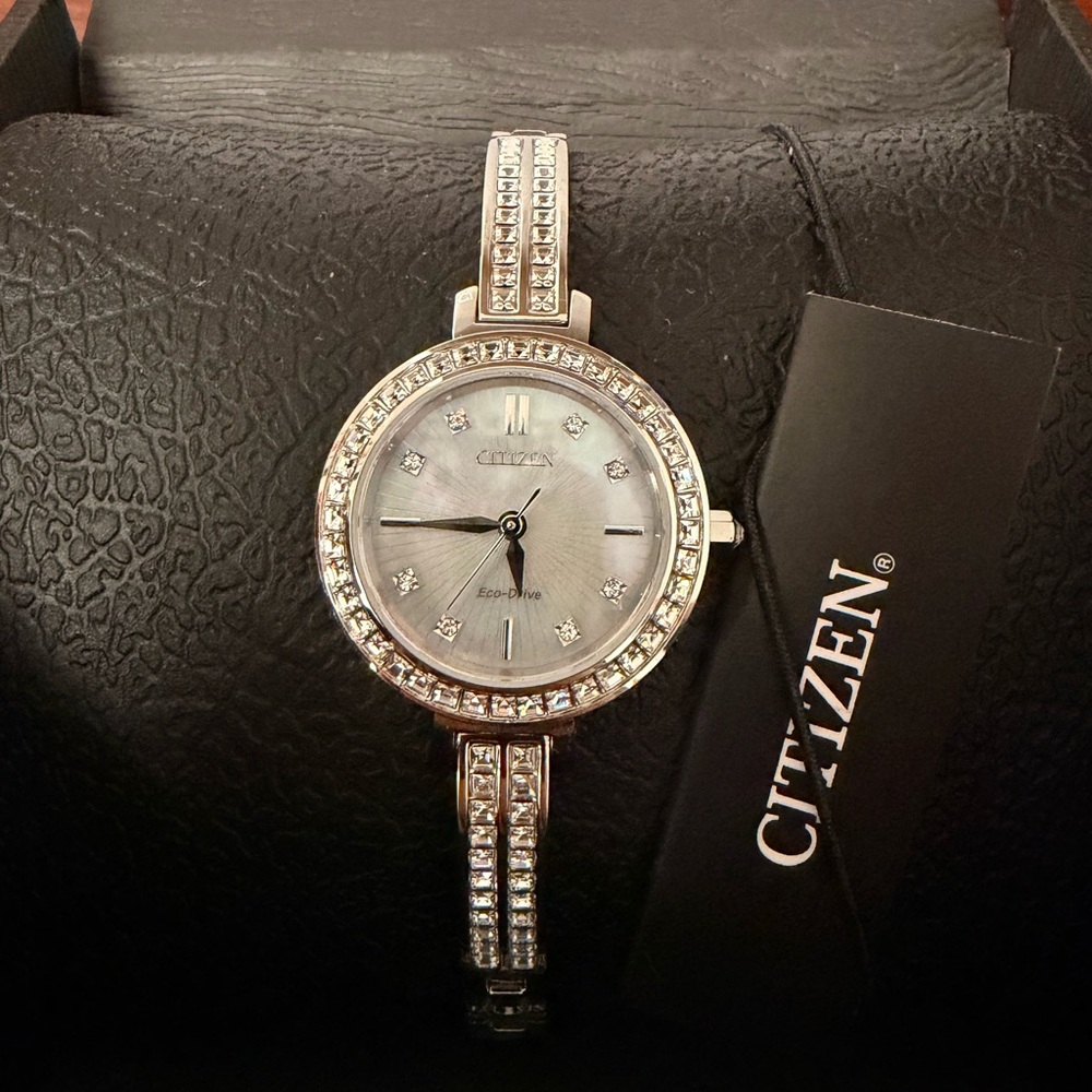 Citizen Women's Silver and Crystal Watch